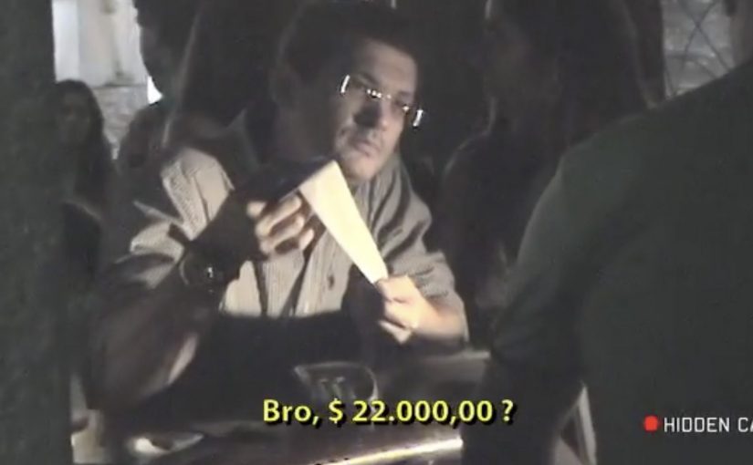 Close-up of the $73,000 bar tab receipt used in an anti drink-driving campaign.