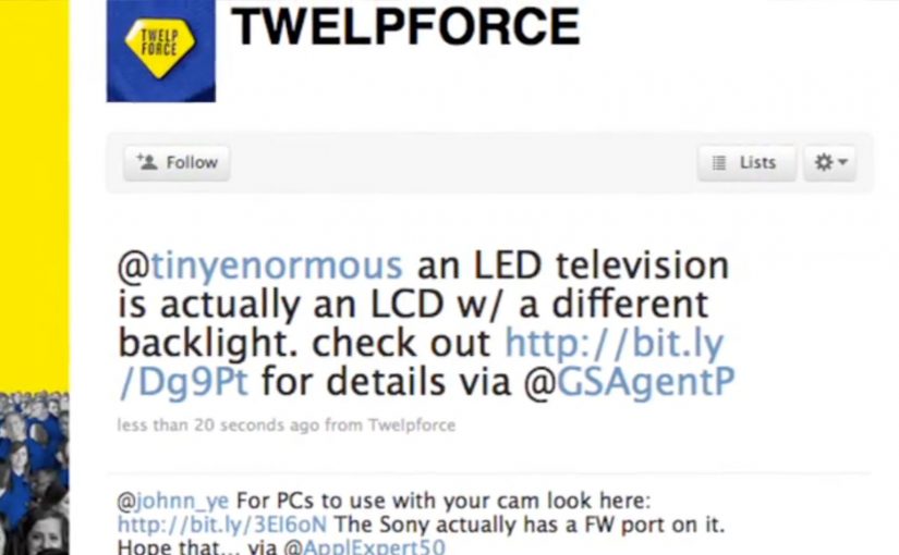 Best Buy Twelpforce shows Twitter-based customer support in action.