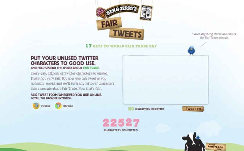 Ben & Jerry’s Fair Tweets campaign visual promoting Fair Trade.