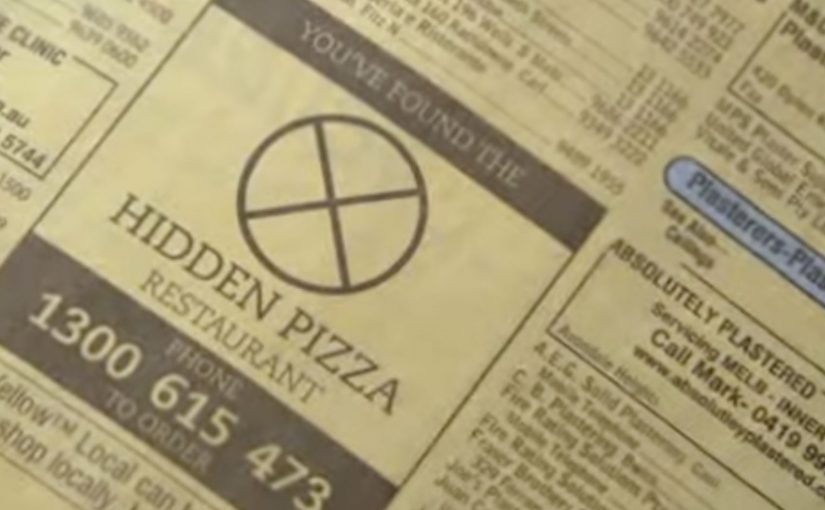 Yellow Pages Hidden Pizza Restaurant campaign visual.