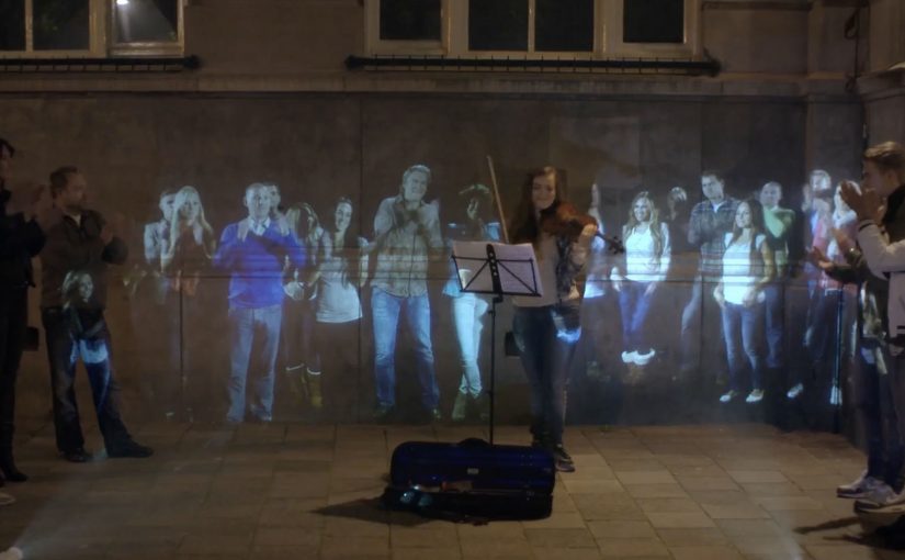 Beaming Rocket: LG MiniBeam Street Projections