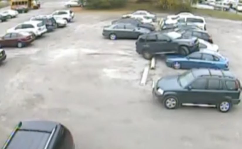 Crushed 2004 Hyundai Elantra in an Ontario parking lot incident.