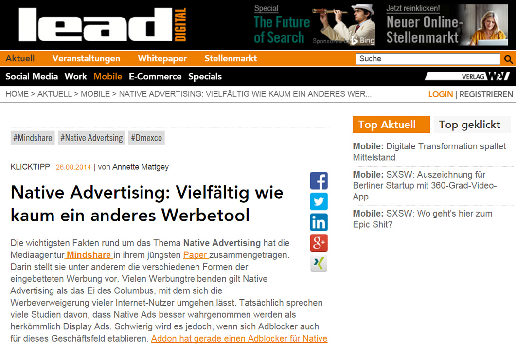 “Native Advertising” from Mindshare’s “Original Thinking in Digital” series (2014).