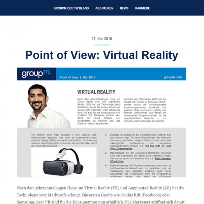 Virtual Reality for Marketing (2016)